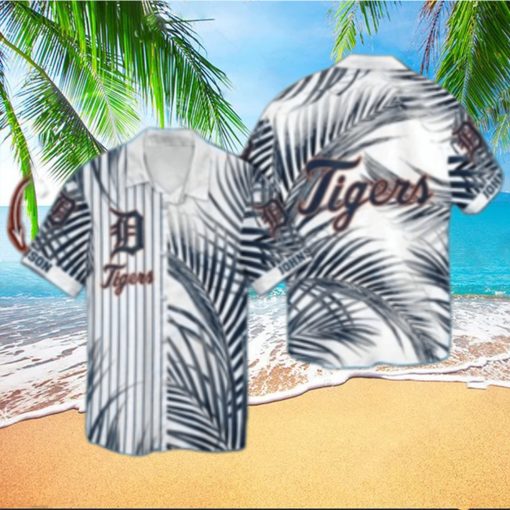 Personalized Striped Palm Detroit Tigers Tropical Hawaiian Shirt