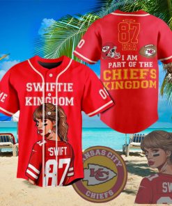 Personalized Swiftie Kingdom Chiefs Red Design Baseball Jersey