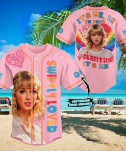 Personalized Taylor Swiftly Love Valentine Pink Design Baseball Jersey