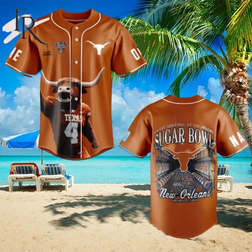 Personalized Texas Longhorns Playoff Semifinal At The Allstate Sugar Bowl New Orleans January 1st, 2024 Baseball Jersey