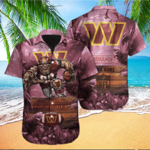 Personalized Washington Commanders Jungle Warrior Hawaiian Shirt