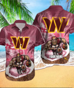 Personalized Washington Commanders Palm Rush Hawaiian Shirt