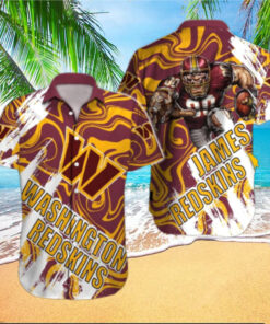 Personalized Washington Commanders Swirl Blitz Hawaiian Shirt