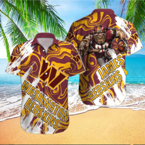 Personalized Washington Commanders Swirl Blitz Hawaiian Shirt