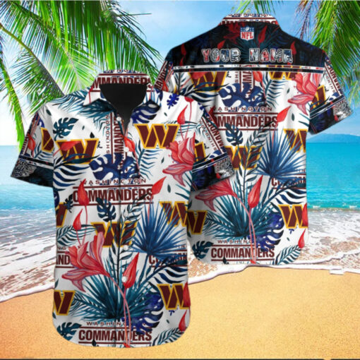 Personalized Washington Commanders Tropical Fan Hawaiian Shirt