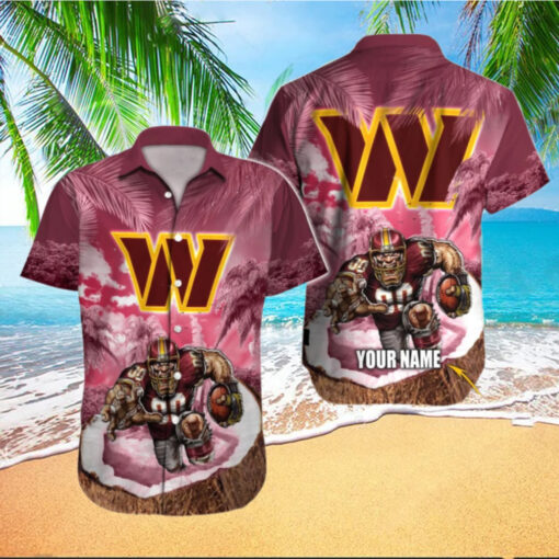Personalized Washington Commanders Warrior Charge Hawaiian Shirt