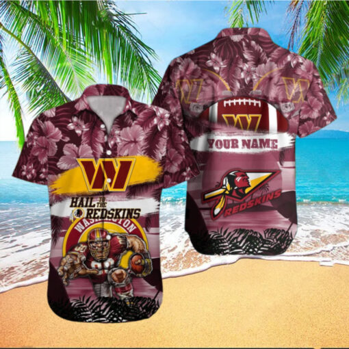 Personalized Washington Redskins Tropical Tribute Hawaiian Shirt