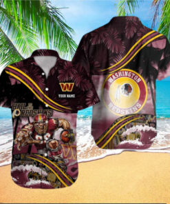 Personalized Washington Redskins Wave Defender Hawaiian Shirt