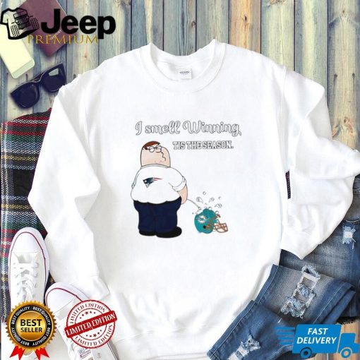 Peter Griffin New England Patriots peeing on Miami Dolphins helmet I smell winning tis the season shirt