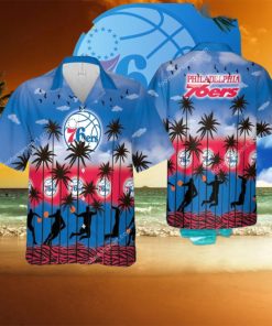 Philadelphia 76ers Hawaiian Shirt Pattern Coconut Tree AOP Gift Summer