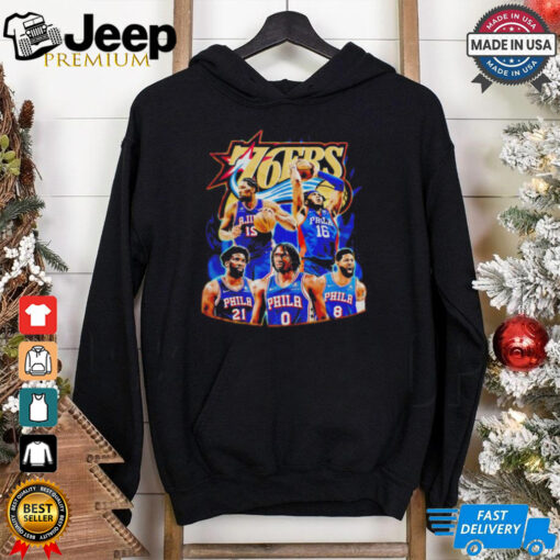 Philadelphia 76ers man’s basketball player poster graphic shirt