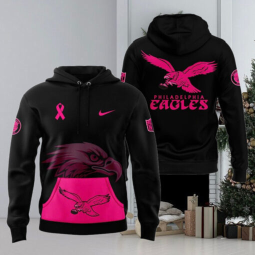 Philadelphia Eagles 2024 NFL Crucial Catch Breast Cancer Hoodie