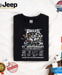 Philadelphia Eagles 91st anniversary 1933 2024 thank you for the memories signatures shirt