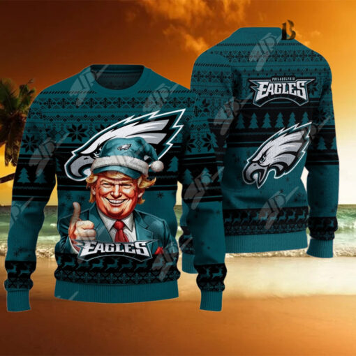 Philadelphia Eagles Christmas Donald Trump Knitted Sweater