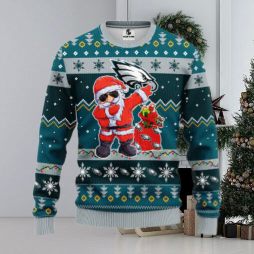 Philadelphia Eagles Dabbing Santa Claus Ugly Christmas Sweater