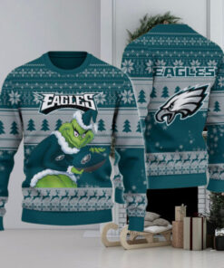 Philadelphia Eagles Grinch Ugly Christmas Sweater