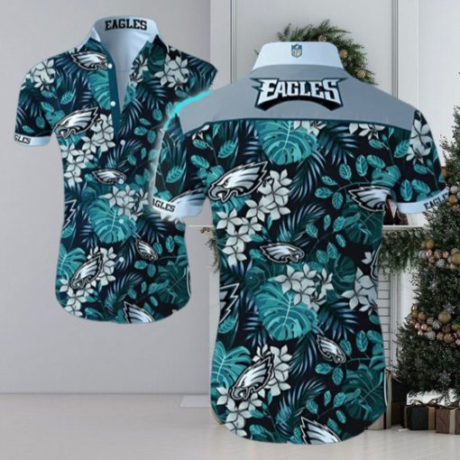 Philadelphia Eagles Hawaiian Shirt Eagles Tropical Forest Hawaiian Shirt