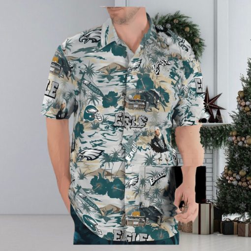 Philadelphia Eagles Thematic Stadium Hawaiian Button Up Shirt