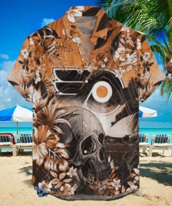 Philadelphia Flyers NHL Hawaiian Shirt Tropical Skull Design For Men Women