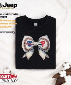 Philadelphia Phillies Bow In Love Baseball Girl 2024 Shirt