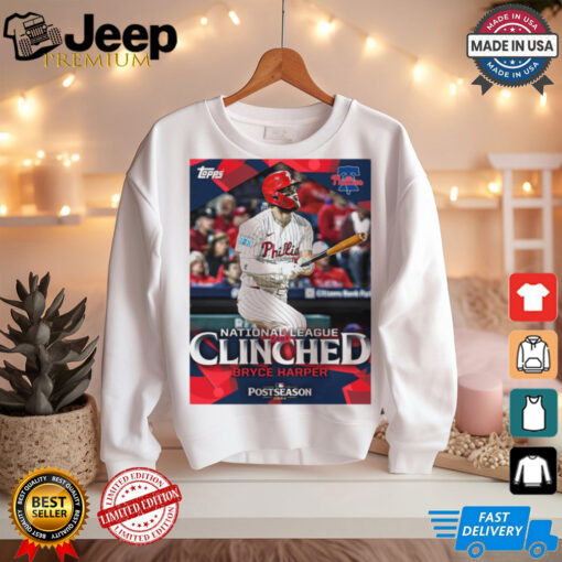 Philadelphia Phillies Bryce Harper National League East Clinched Postseason 2024 Poster t shirt