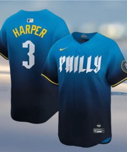 Philadelphia Phillies Nike MLB Limited City Connect Navy Jersey Bryce Harper Mens