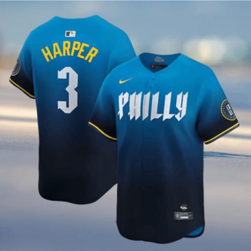 Philadelphia Phillies Nike MLB Limited City Connect Navy Jersey Bryce Harper Mens