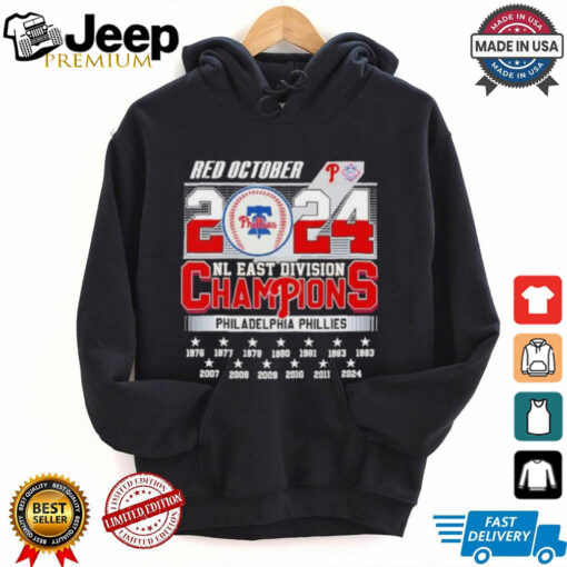 Philadelphia Phillies Red October 2024 NL East Division Champions 13X Shirt