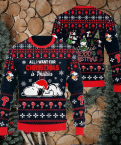 Philadelphia Phillies Snoopy MLB Ugly Christmas Sweaters