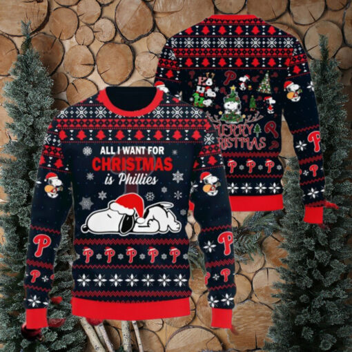 Philadelphia Phillies Snoopy MLB Ugly Christmas Sweaters