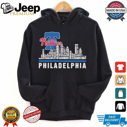 Philadelphia Skyline 2024 Philadelphia Phillies Players Name Shirt