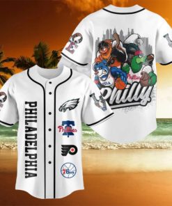 Philadelphia Sport Teams Eagles Phillies Flyers 76ers Baseball Jersey