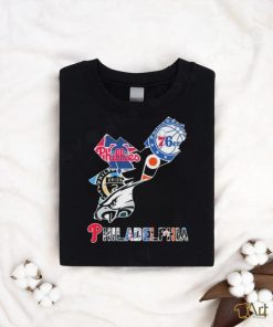 Philadelphia Sports Teams Philadelphia 76ers Philadelphia Phillies Philadelphia Flyers Philadelphia Union and Philadelphia Eagles map shirt