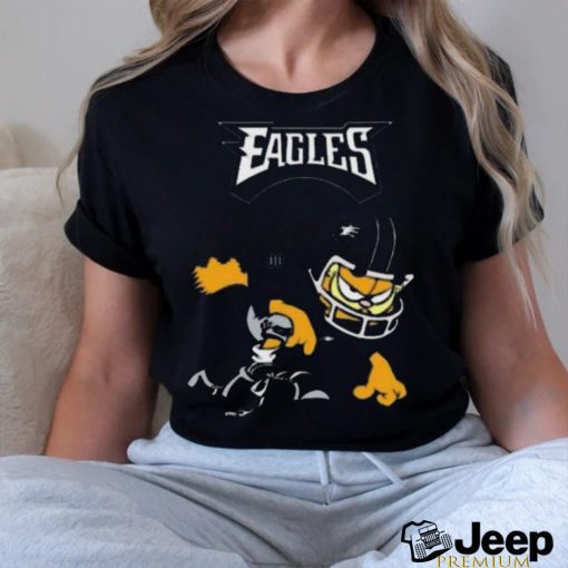 Philadelphia eagles garfield cat grumpy football player shirt