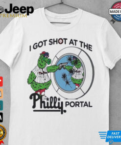 Phillie Phanatic Philadelphia Phillies I got shot at the Philly portal shirt