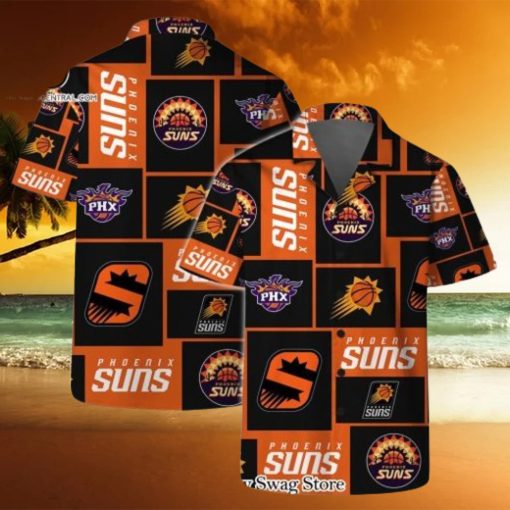 Phoenix Suns NBA Team Logo Pattern Basketball Hawaiian Set