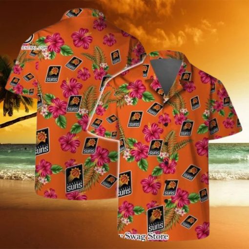 Phoenix Suns Team Logo Hawaiian Set Floral Pattern