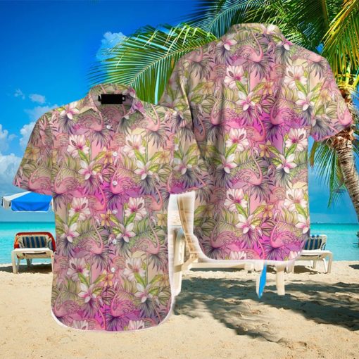 Pink Flamingo Tropical Hawaiian Shirt Aloha Casual Shirt For Men And Women