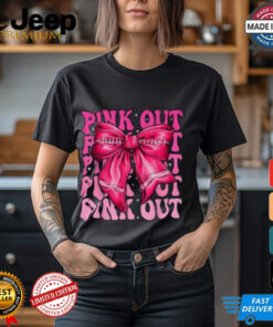 Pink Out Breast Cancer Awareness Shirt, Stylish Coquette Bow for Women