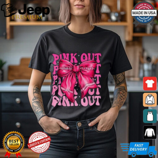 Pink Out Breast Cancer Awareness Shirt, Stylish Coquette Bow for Women