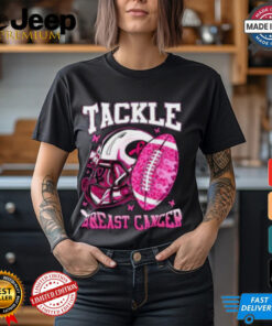 Pink Ribbon Breast Cancer Awareness Shirt, Tackle Cancer with Football Spirit