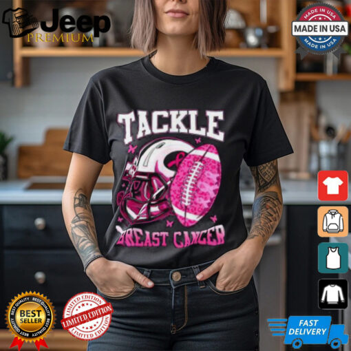 Pink Ribbon Breast Cancer Awareness Shirt, Tackle Cancer with Football Spirit