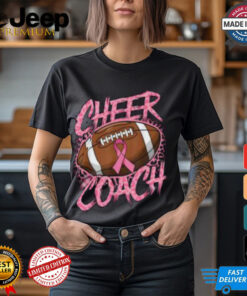 Pink Ribbon Football Shirt, Breast Cancer Awareness for Cheer Coaches