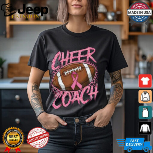 Pink Ribbon Football Shirt, Breast Cancer Awareness for Cheer Coaches