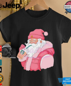 Pink Santa Claus drinking Starbucks shirt