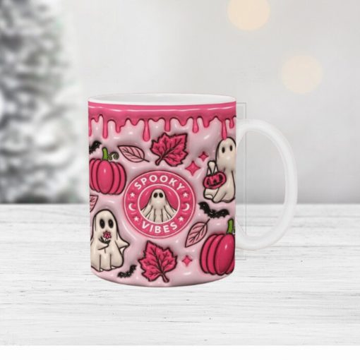 Pink Spooky Vibes 3D Inflated Mug Wrap