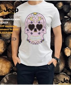 Pink Sugar Skull With Flowers T Shirt