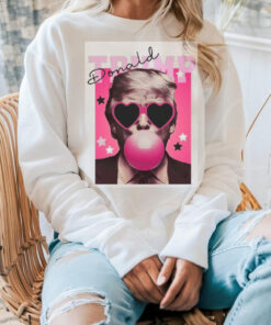 Pink Sun Glasses Trump Bubble Gum Funny Trump Sweater, Election 2024 Trump Shirt