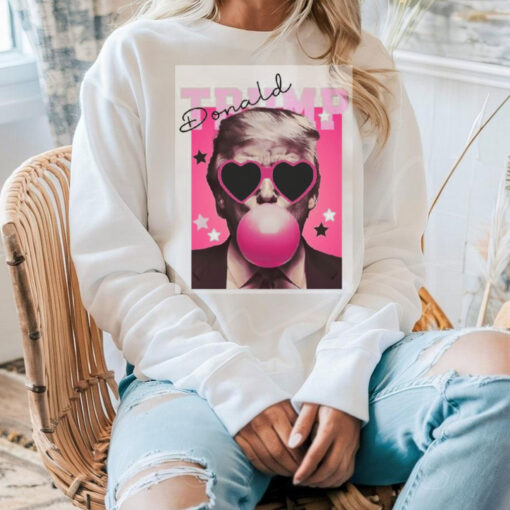 Pink Sun Glasses Trump Bubble Gum Funny Trump Sweater, Election 2024 Trump Shirt