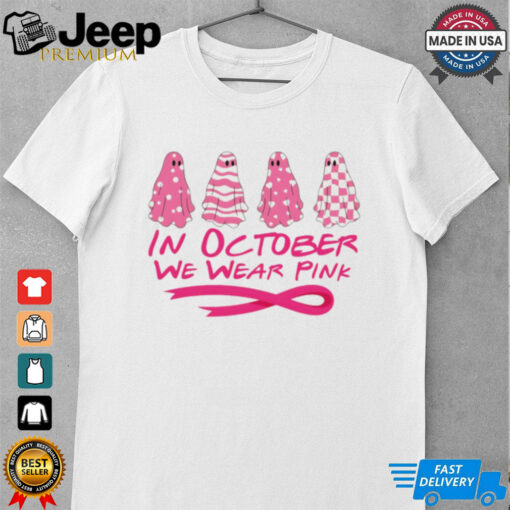 Pink ghost October Breast Cancer Awareness shirt